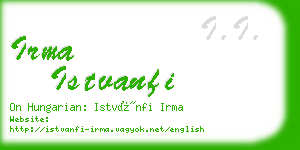 irma istvanfi business card